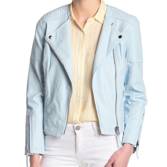 Philosophy Jackets & Blazers - NWT Philosophy Baby Blue Moto Jacket